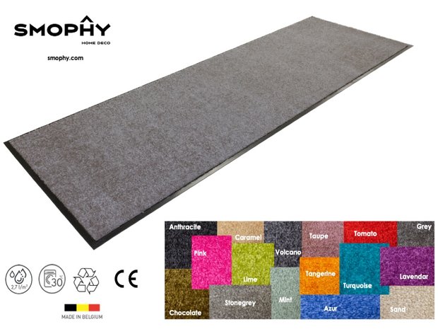Voortdurende Indrukwekkend Chemicaliën Wash & Clean deurmat kleur Stonegrey WAC045 -180 x 60 cm - Smophy Home